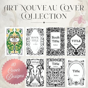 Whole Shop Bundle Jugendstil Vorlage Digitaler Download Buchcover geschnitten Datei Vintage Style Binding Bild 8