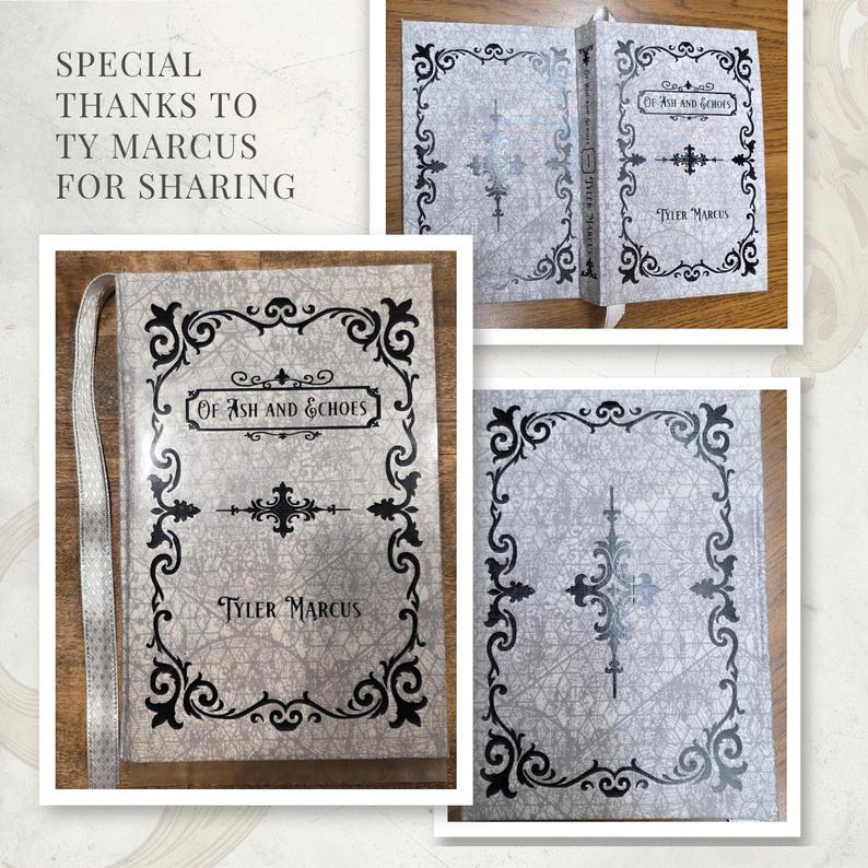 Filigree Book Template Digital Download Vinyl Cutting Design File Cricut Book Cover Template Bookbinding Project Decorative Spine Design image 6