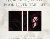 Snake Skeleton Template Book Cover Design File Layered Digital Vinyl Cutting Gothic Bookbinding Project Idea Macabre Journal Grimoire Art