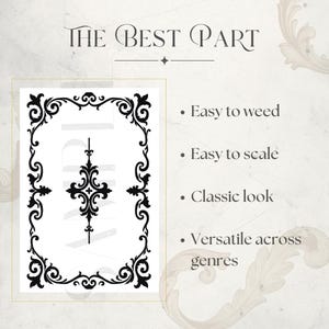 Customizable Book Template Scrollwork Design Pattern Digital Download File Vinyl Cutting Project Decorative Cover Template Elegant Spine Design DIY Bookbinding Supplies Craft Project Materials Handmade Journal Creation Cricut Compatible