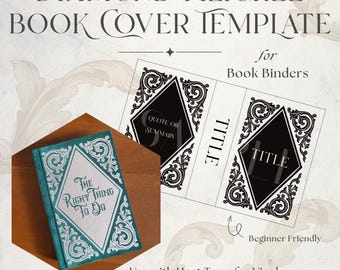 Vinyl Bookbinding Design Digital File Cutting Template Book Cover Decorative Spine Diamond Filigree Scrollwork PNG