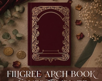 Jugendstil-Design Blumenmuster Vintage Stil Buch Cover Vorlage Cricut Projekt Datei Digitaler Download Png Historische Illustration Verziert