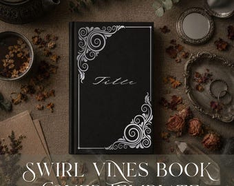 Buchcover Vorlage Cricut svg Heat Transfer Vinyl Buchbindung Journal Design Antiker filigraner verziehrter Rahmen Art Deco Muster Buchcover Png