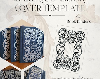 Barock Buchvorlage Digitaler Download Schneiddatei Vinyl Design Elegante filigrane Buchbindemuster Handmade Journal Cover Cricut Projekt