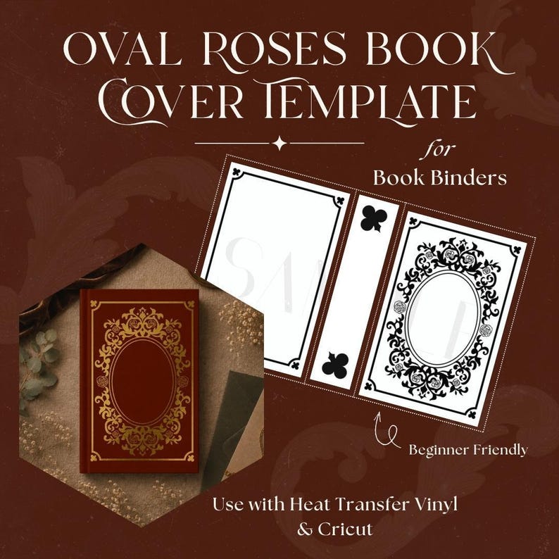 Htv Journal Covers Vinyl Bookbinding Design Template Book Cover Svg Cutting File Digital ...