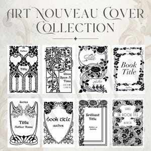 Vintage Style Template Art Nouveau Design Digital Download Collection Book Cover Pattern Journal Making Resource SVG Format Bundle Cricut Compatible File Complete Set Forty Designs DIY Craft Supply Beautiful Ornate Details Historical