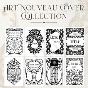 Design Bundle Collection Art Nouveau Template Digital Download Package Book Cover Resource Journal Making Material SVG Format Files Cricut Compatible Cutting Template Vintage Style Pattern Complete Set Forty Designs DIY Craft Supply Instant