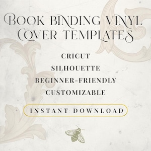 Filigree Book Template Digital Download Vinyl Cutting Design File Cricut Book Cover Template Bookbinding Project Decorative Spine Design image 9