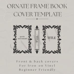 Ornate Frame Book Cover Template | DIY Bookbinding (PNG Digital Files 6x9&quot;)