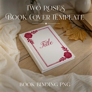 Book Cover Template Digital Download Printable Design Elegant Rose Binding Project Diy Custom Spine Pattern Vintage Style Folio Size