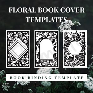 Floral Customizable Book Cover Designs for Bookbinding | Vinyl Book Cover Design | PNG Digital Files for Cricut & Silhouette