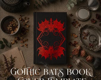 Fledermaus Buchcover Gothic Buchbinderei Vorlage Digitaler Download Plotterdatei Cricut Muster Vinyl Design Handwerk Projekt Halloween Notizbuch