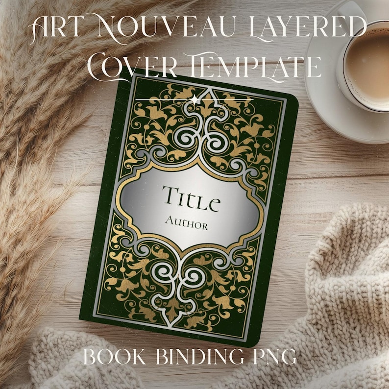 Whole Shop Bundle Jugendstil Vorlage Digitaler Download Buchcover geschnitten Datei Vintage Style Binding Bild 15