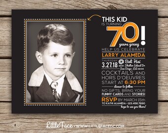 Invitación de cumpleaños personalizada con foto, para cualquier edad (archivo digital)