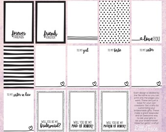 Kit de tarjeta de propuesta de dama de honor: recuerdo DIY (descarga digital)