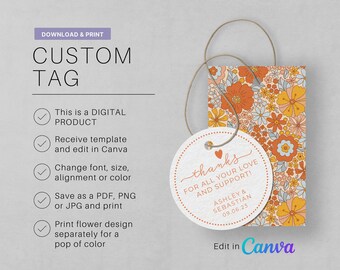 Etiquetas de regalo personalizadas, etiquetas de regalo para dama de honor, etiquetas de nombre imprimibles (descarga digital)