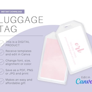 Personalized Luggage Tag, Custom Luggage Tag, Luggage Bag Tag Personalized, Luggage Tag for Backpack, Luggage Tag Personalized
