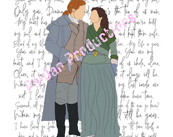 Jamie and Claire Fraser From Outlander Silhouettes, Digital Art ...