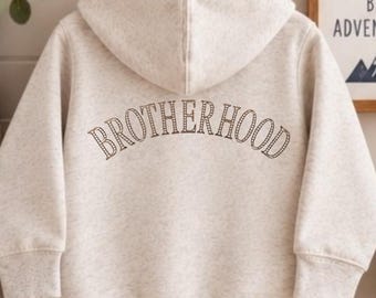 Brotherhood Hoodie for Boys'/Embroidered Sweatshirt, Matching Brothers Outfit, Big Little Brother Gift