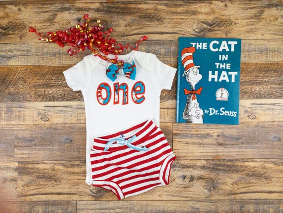 cat in the hat 1st birthday outfit