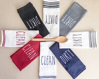 Clean Dirty Dishwasher Towel/Functional and Stylish Kitchen Accessories/Kitchen Towel/Housewarming Gift/Foodie Gift/Teacher Gift