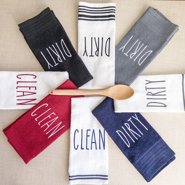 Clean Dirty Dishwasher Towel/Functional and Stylish Kitchen Accessories/Kitchen Towel/Housewarming Gift/Foodie Gift/Teacher Gift