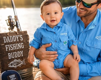 Baby Boy Fishing Shirt Romper, Toddler Outdoor Outfit, Pregnancy Reveal Idea, Baby Shower Gift