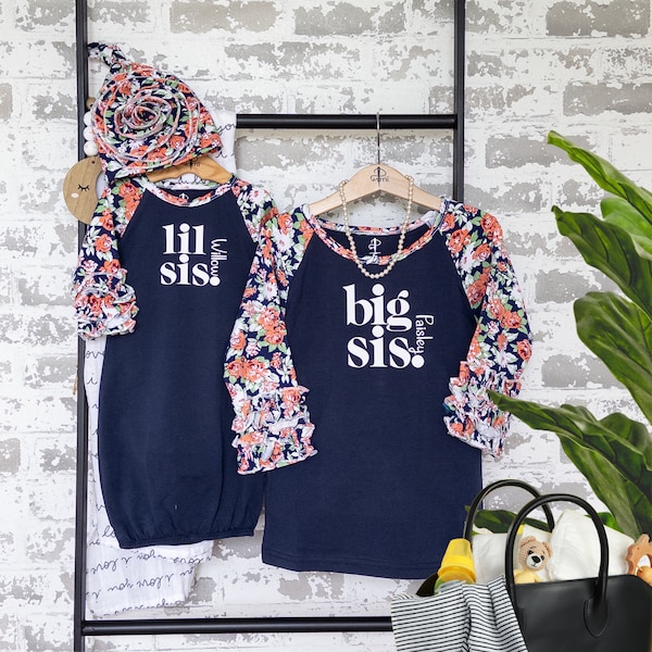 Big Sister Little Sister Boutique Outfits/Matching Sisters Outfits/Big Sister Shirt/Baby Announcement/Matching Sisters Sets/Baby Shower Gift