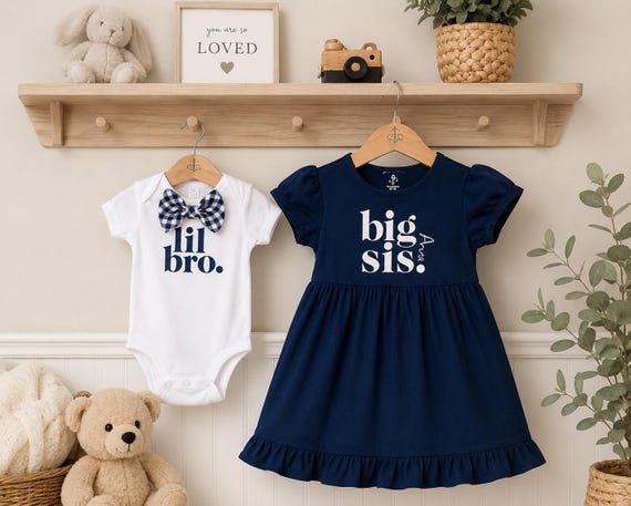 Big Sister Dress, Little Brother Bodysuit Matching Outfits