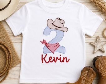 Personalized Embroidered 2nd Birthday Shirt, Rodeo Tee, Western Outfit,  Cowboy Theme Party