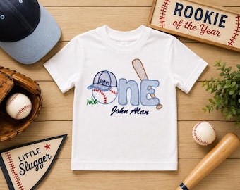 Personalized Baseball 1st Birthday Shirt Boy | Rookie of the Year Outfit | One TShirt | Keepsake Shirt