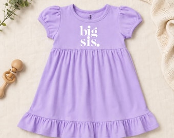 Lavender Big Sister Dress • Heirloom Baby Girl Outfit, Baby Shower Gift