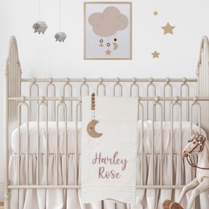 Personalized Baby Heirloom Quilt in Neutral Tones - New Baby Shower Gift - Neutral Nursery Colors, Gender Neutral Keepsake Baby Shower Gift