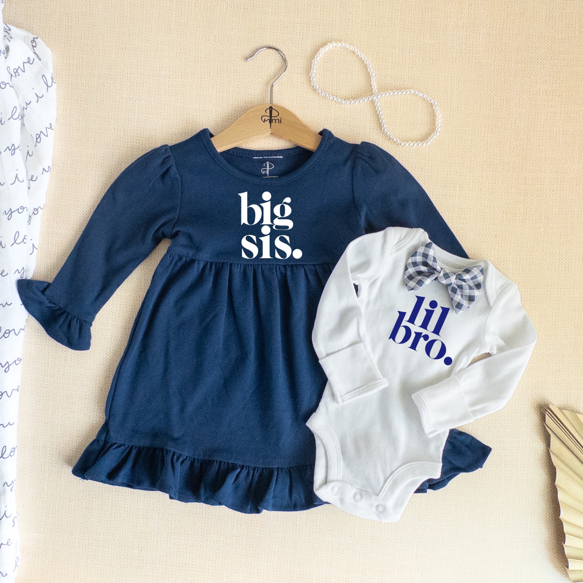 Matching Big Sister Little Brother Outfits/Personalized Baby Shower Gift/Pregnancy Announcement Idea
