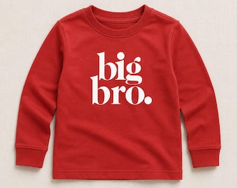 Big Brother Red Cotton Shirt: New Baby Announcement