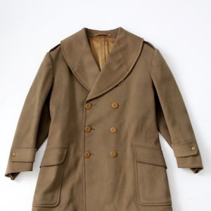 vintage US Army officer coat, WWII Mackinaw wool coat image 1