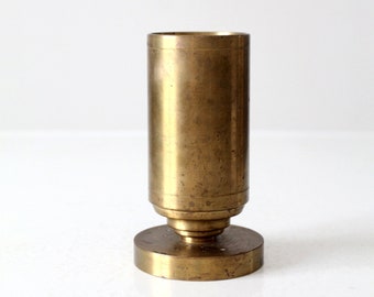vintage trench art, brass shell casing vase