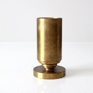 vintage trench art, brass shell casing vase