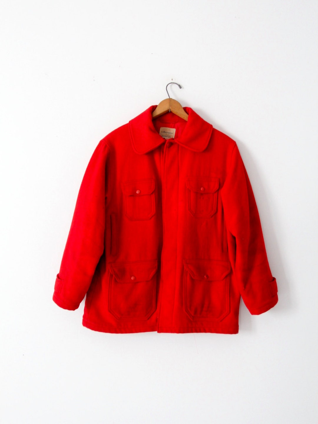 Vintage Ward's Western Field Wool Coat, Montgomery Ward Men's Red