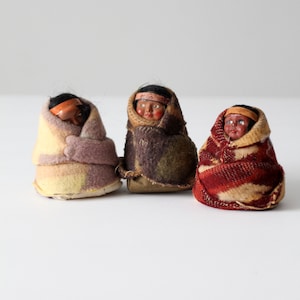 vintage Skookum style dolls set of 3