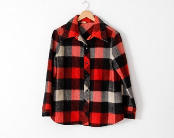 vintage 70s buffalo check thick wool shirt jack by Alex Colman