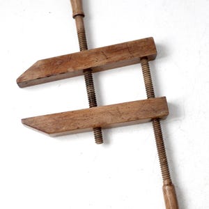 antike Holz-Handschraubzwinge