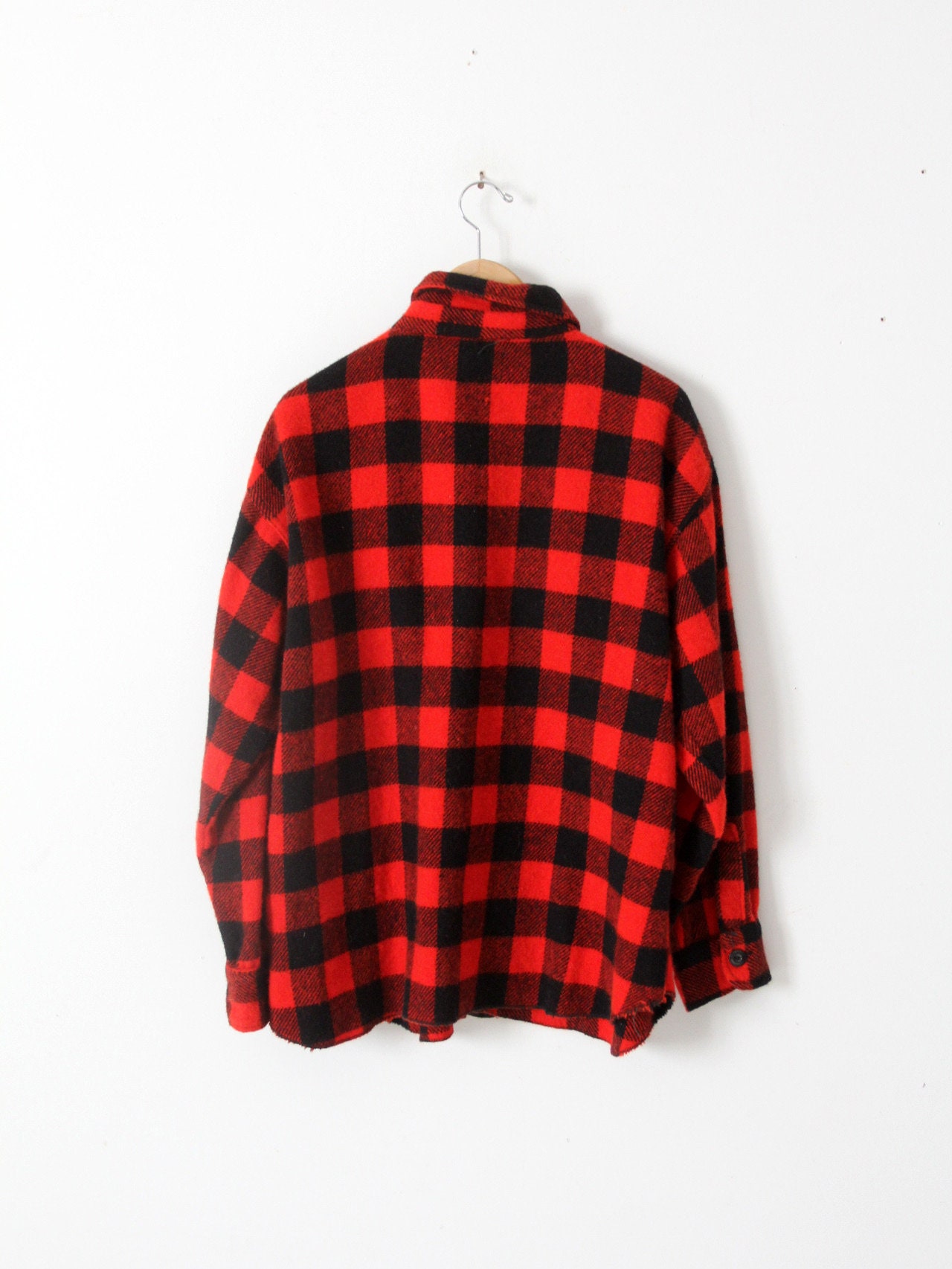 Vintage 50s Flannel Shirt, Red Buffalo Check Shirt - Etsy