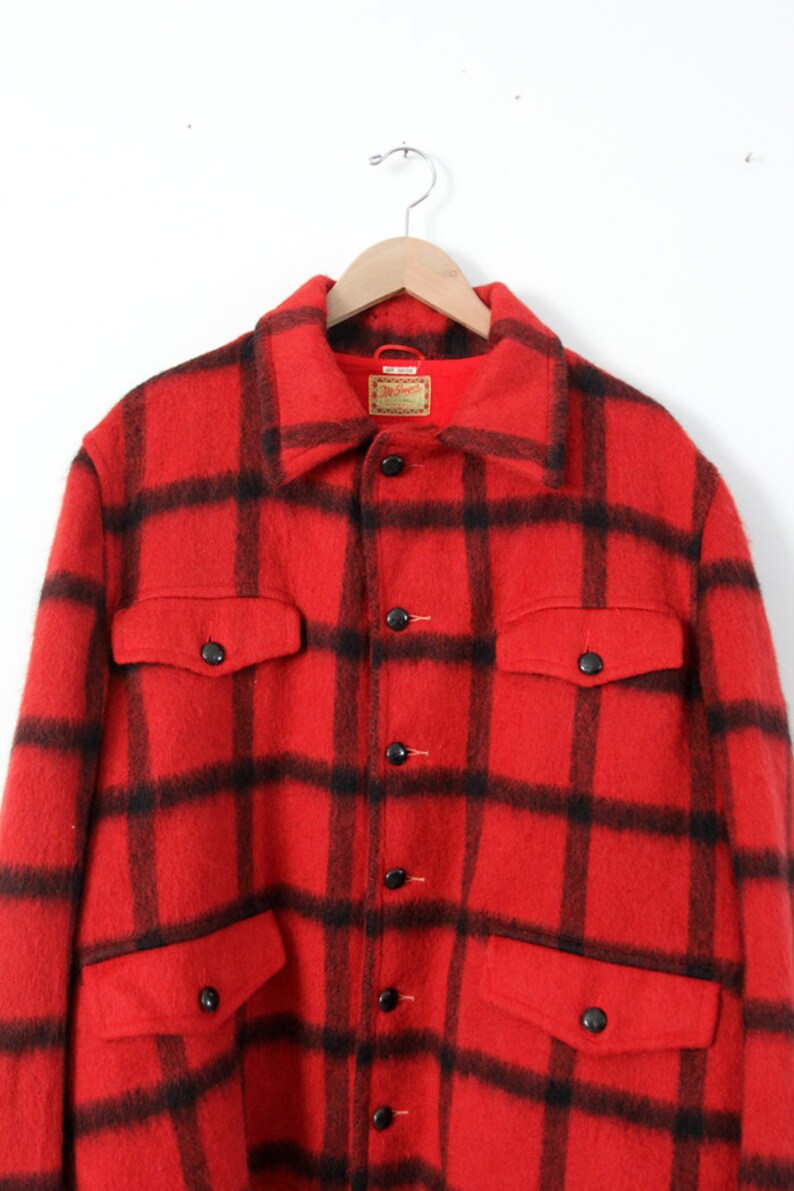 Vintage McGregor hunting jacket 1950s men's red plaid | Etsy