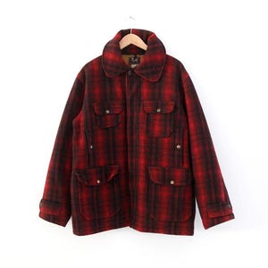 vintage 1940s Woolrich red plaid wool jacket