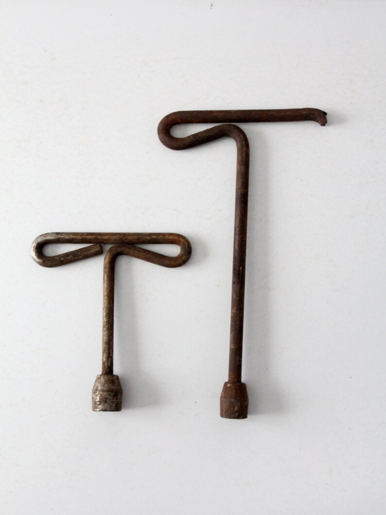 Antique Socket Wrenches, Set 2 Tools, T Handle Wrench Etsy
