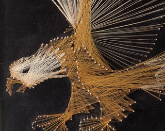 Vintage 70s American Eagle String Art Wall Hanging - Etsy