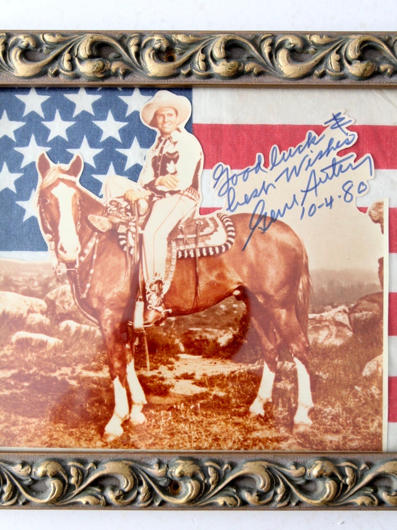 Vintage Gene Autry Framed Signed Photo - Etsy