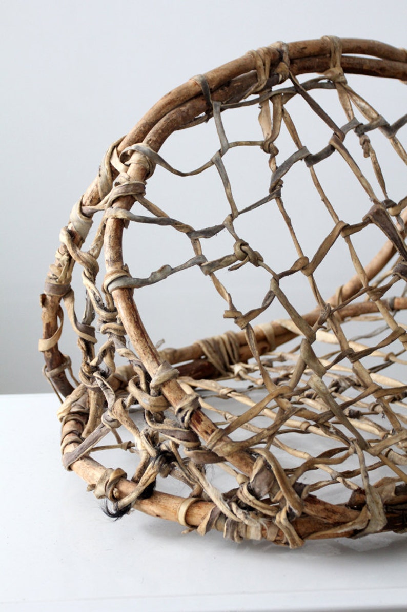 RESERVE antique fishing basket native basket Etsy