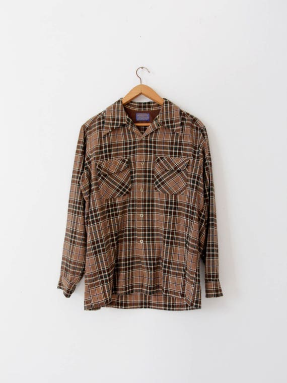 vintage Pendleton plaid shirt, men's flannel shirt